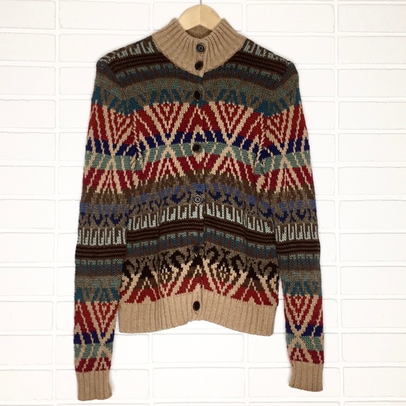 Lauren Ralph Lauren Sweaters - Lauren Ralph Lauren | Tan/Red/Blue Design Cardigan